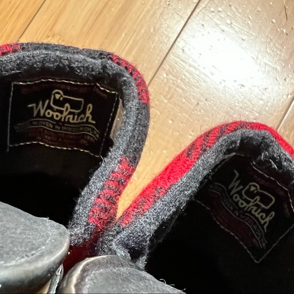 WOOLRICH Red & Black Wool Plaid Platform Clogs Size 7 - Picture 5 of 13